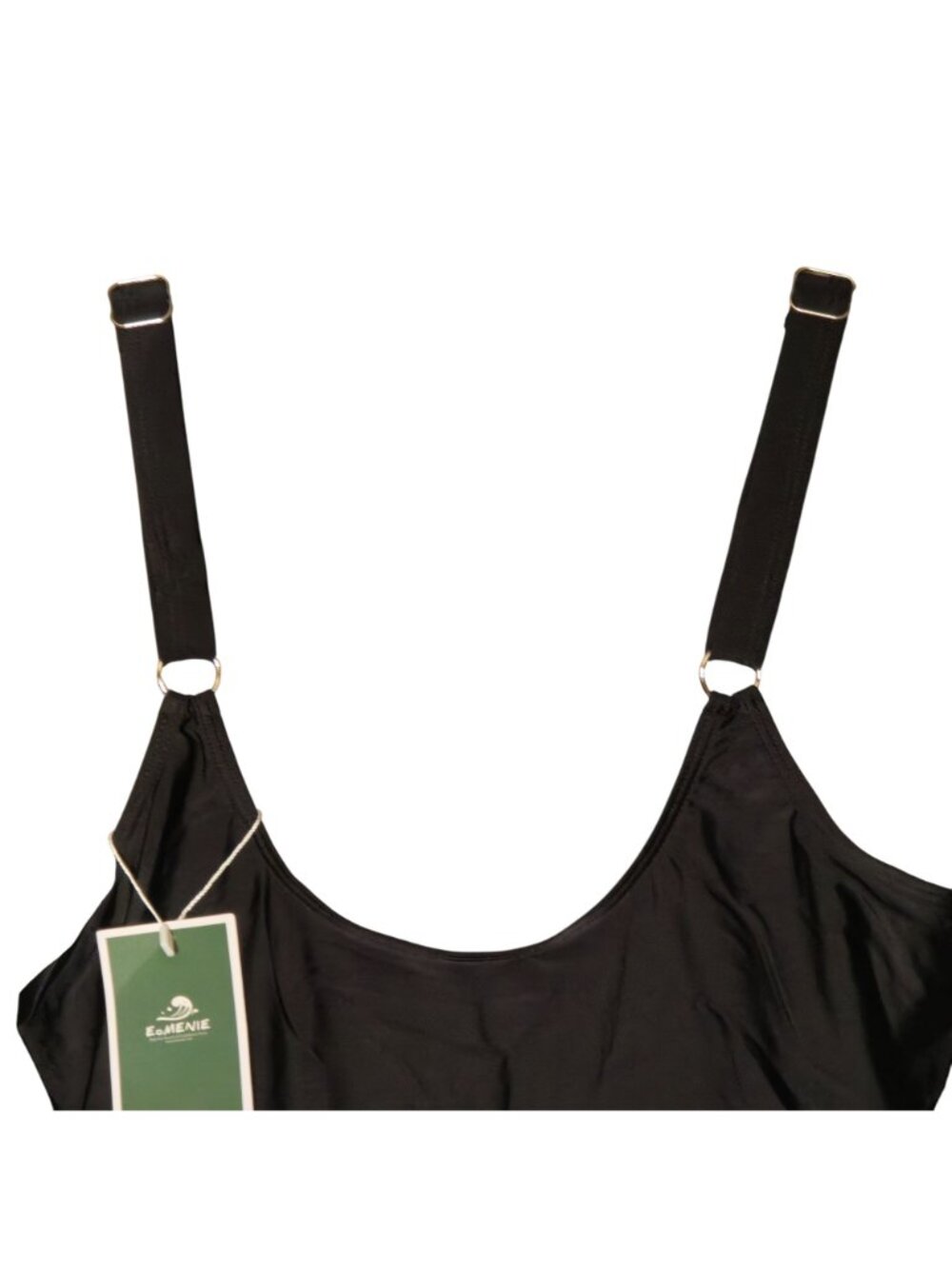Plus Size Swim Dress 20W Black Tank Wide Straps Built-in Bra Lined Modest Fit - Picture 4 of 9